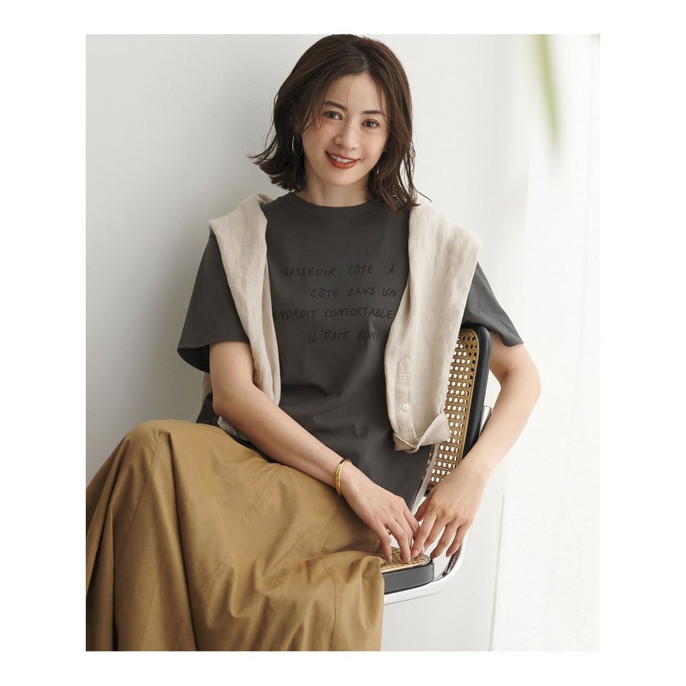 リラクシーシルエット メッセージ ロゴTシャツ