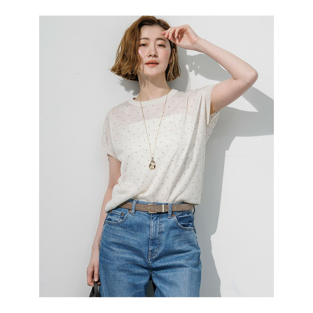 【WEB&一部店舗限定カラーあり】シアードット フレンチスリーブ ニット1