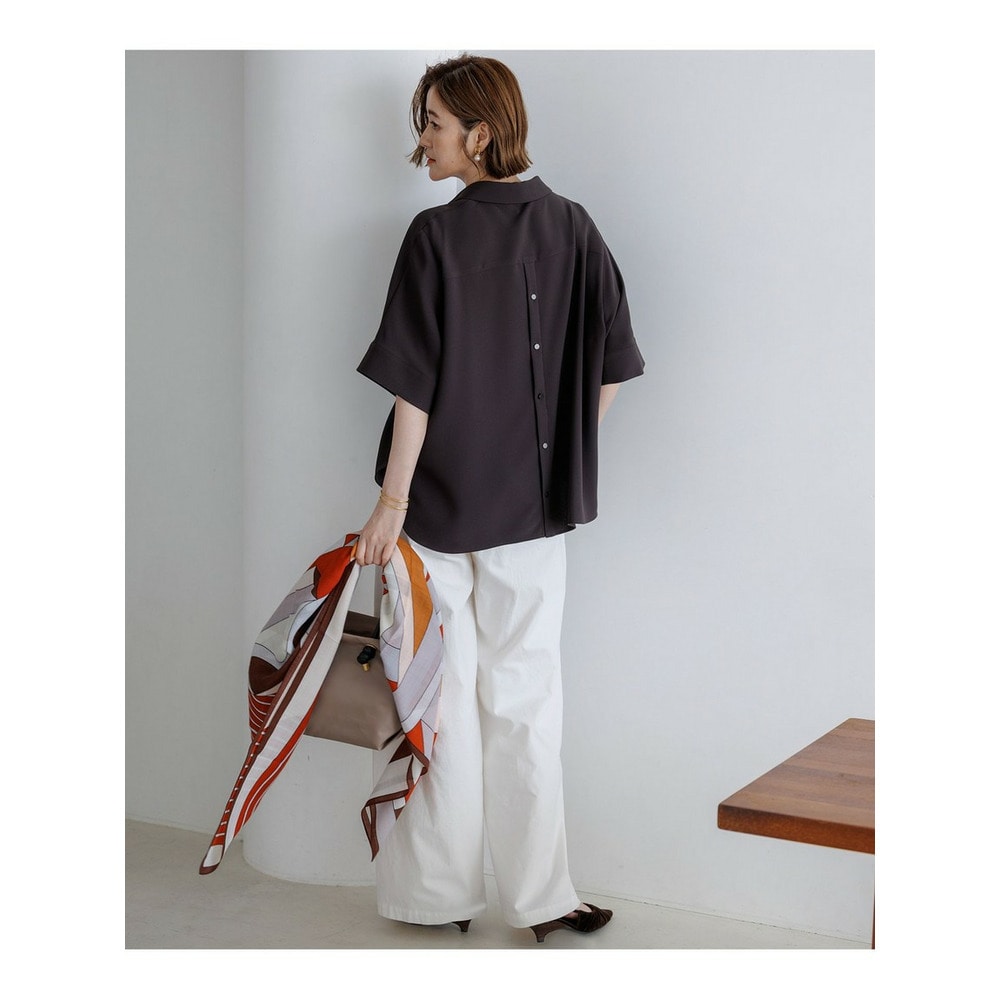 ストレッチジョーゼット スキッパーネック ブラウス6