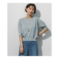 オータムメタリック パフスリーブ ニット Tシャツ