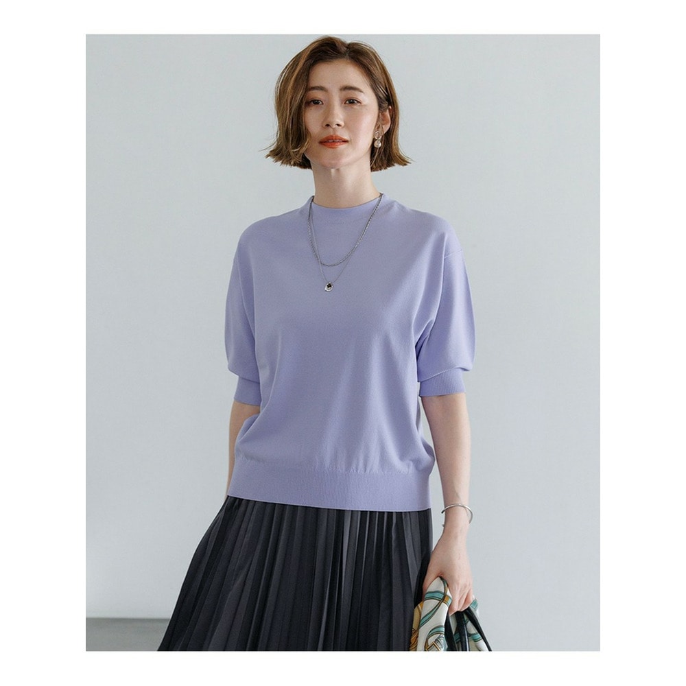 セミマットフリゼ リラクシー ニット Tシャツ1