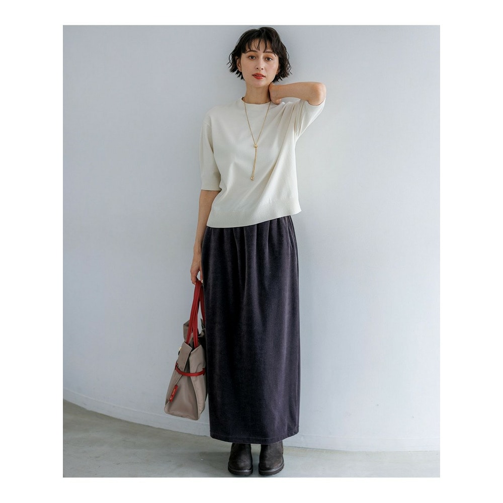 セミマットフリゼ リラクシー ニット Tシャツ13