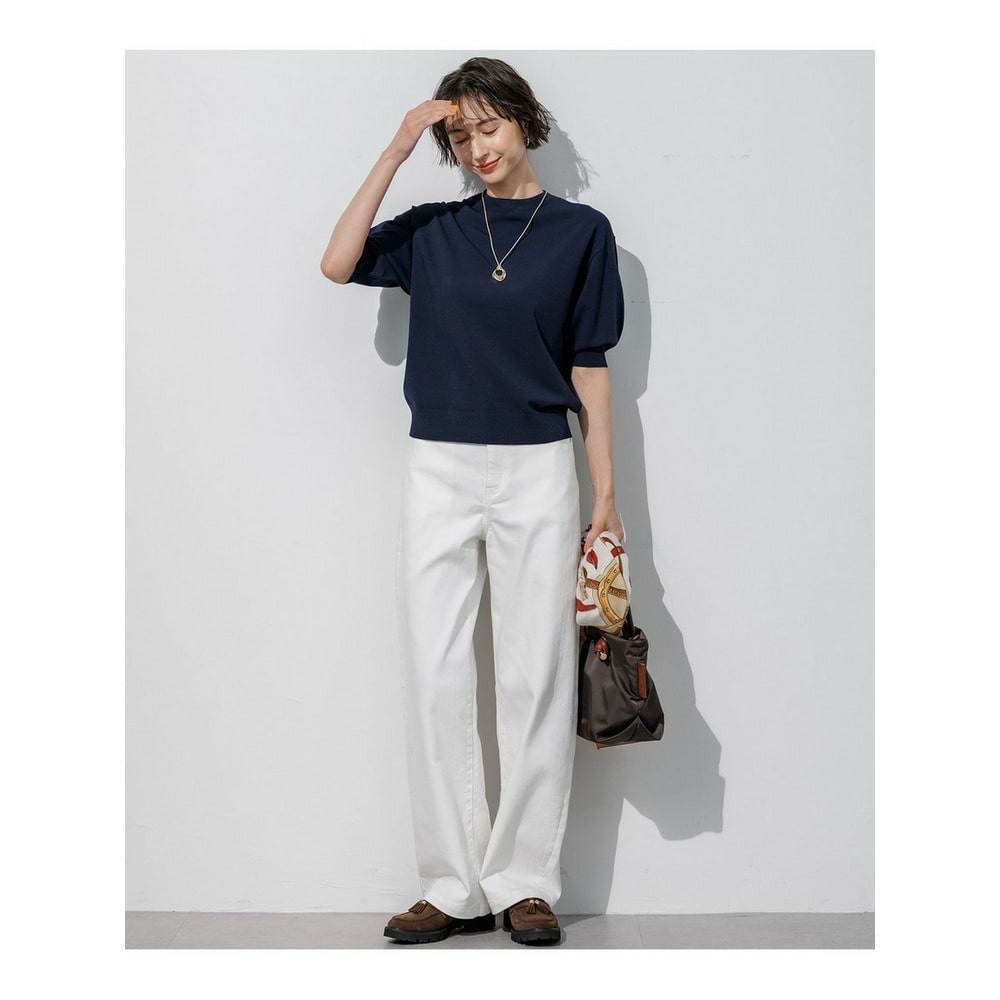 セミマットフリゼ リラクシー ニット Tシャツ5