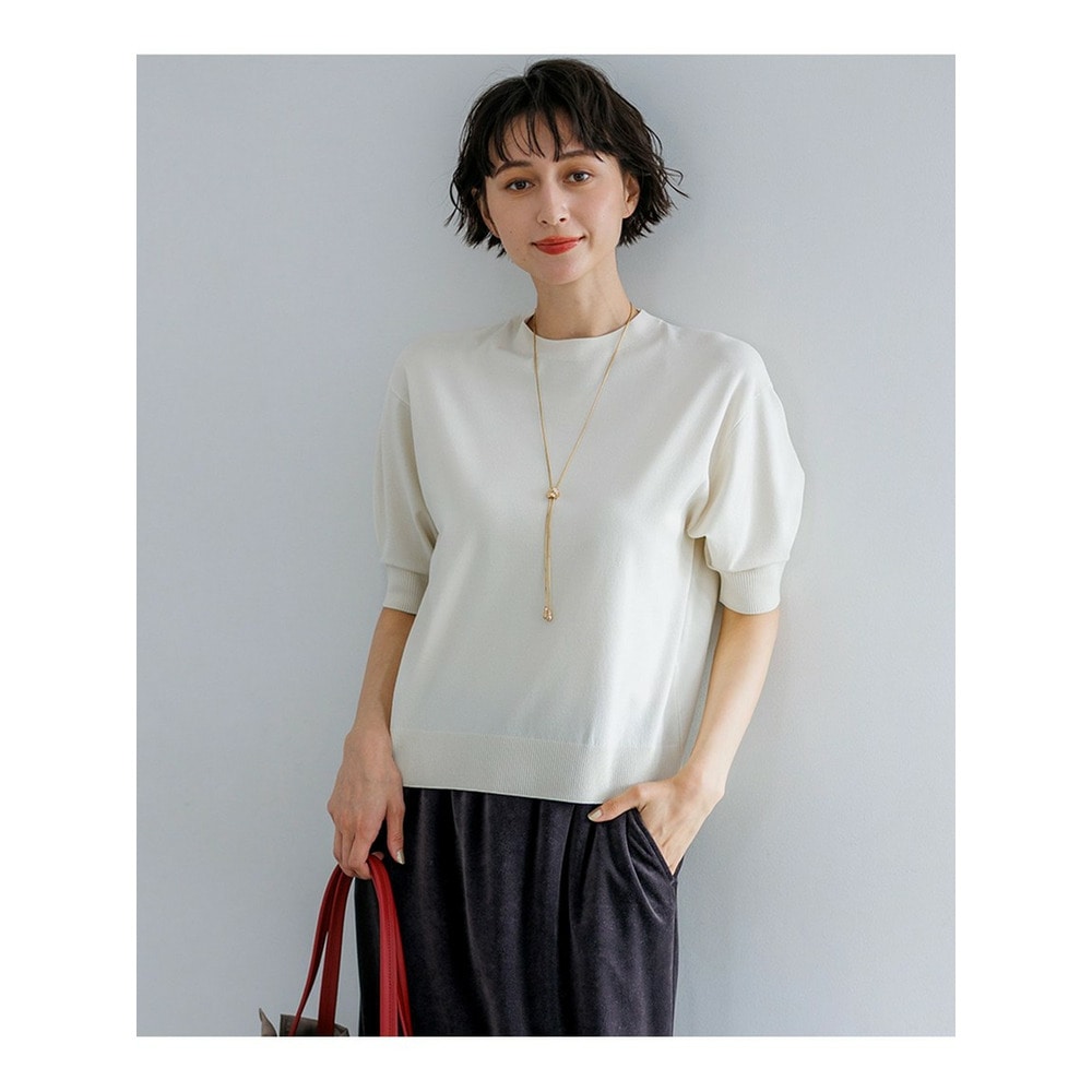 セミマットフリゼ リラクシー ニット Tシャツ1