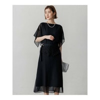 【APPLAUDIR】シフォンジョーゼットコンビ ドレス