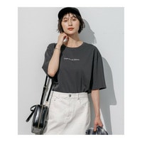 ドロップショルダー メッセージ ロゴTシャツ