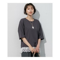 レースヘムレイヤード コンビ カットソー