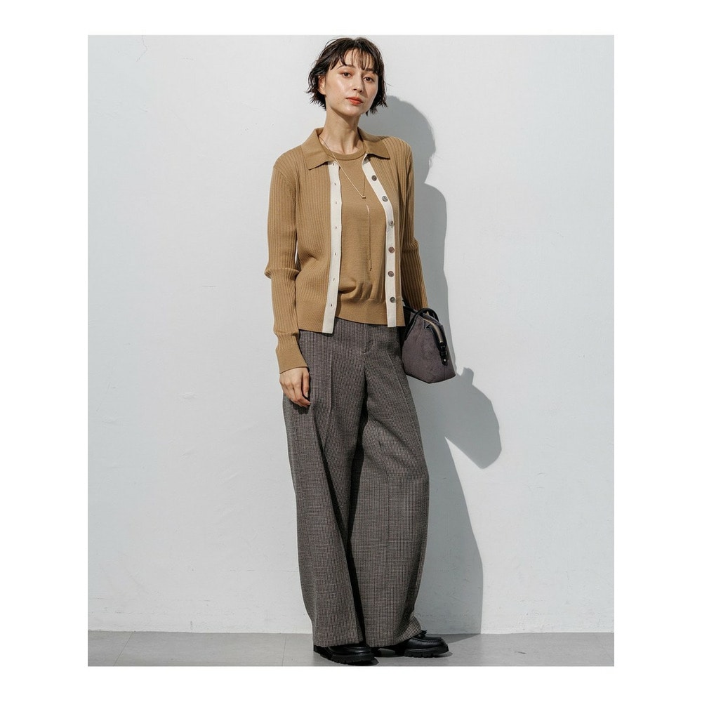 BALLIクラシックウールクロス ワイドパンツ12