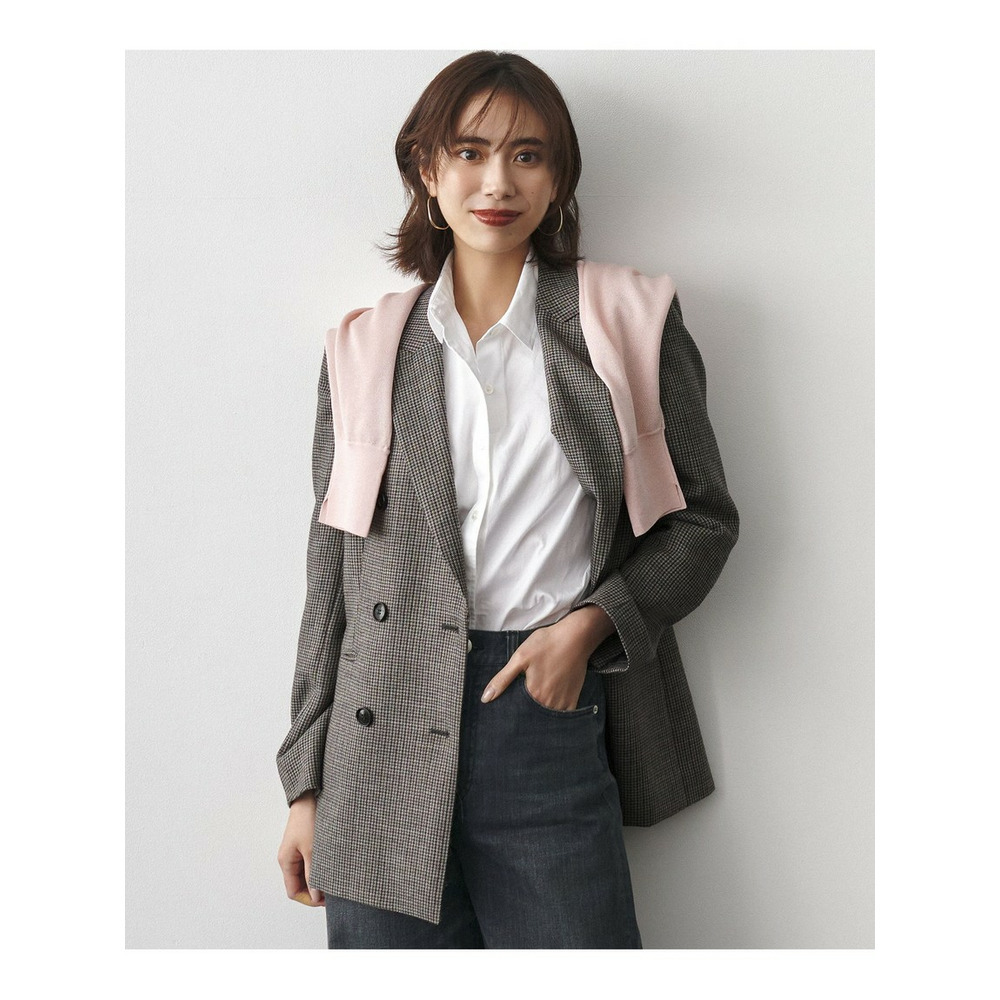 BALLIクラシックウールクロス チェック柄 ダブルジャケット