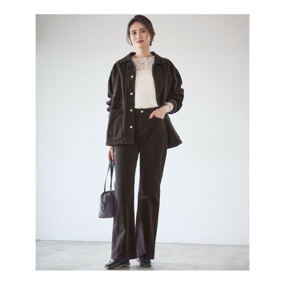 【SLOW/一部店舗限定】コーデュロイ セミフレア パンツ4