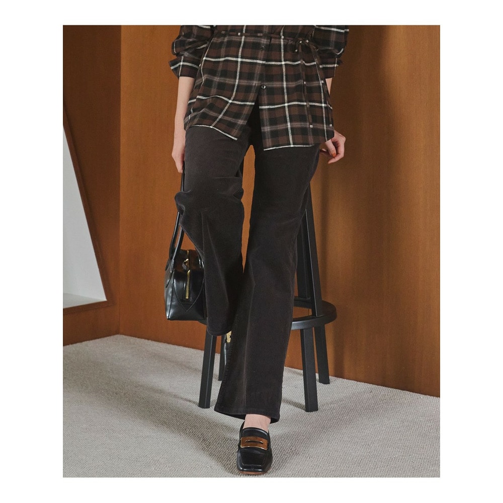 【SLOW/一部店舗限定】コーデュロイ セミフレア パンツ1