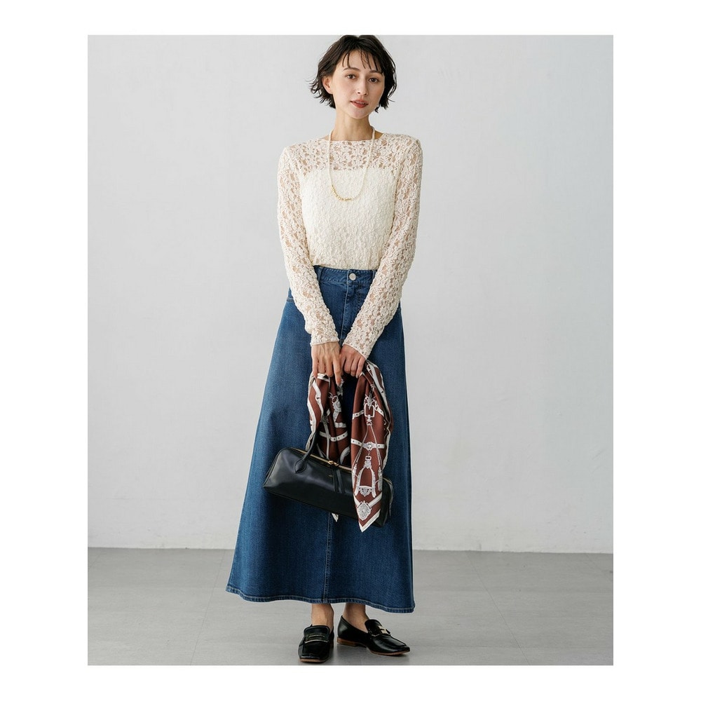 【SLOW/一部店舗限定】コットンミックスレース ボトルネックプルオーバー2