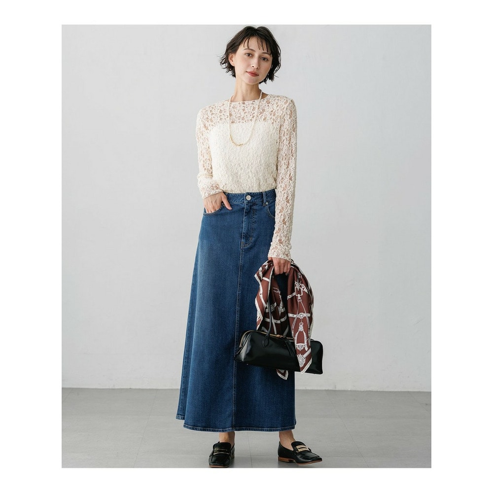 【SLOW/一部店舗限定】コットンミックスレース ボトルネックプルオーバー3