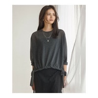 【SLOW/一部店舗限定】シアー ニット ドロストデザイン プルオーバー