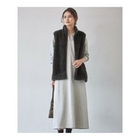 【SLOW/一部店舗限定】ヴィンテージライクテリー ヘンリーネック ワンピース