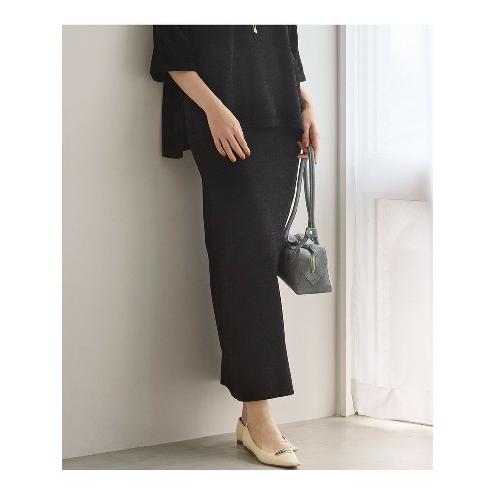 【SLOW/一部店舗限定】マットベロア ニット スカート