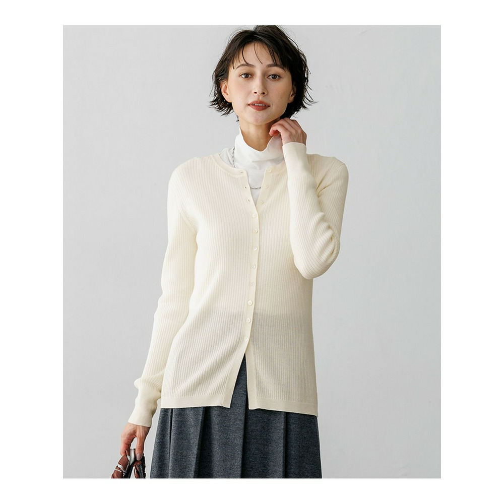 【見上愛さん着用】ウーステッドウール フロントボタン ニット1