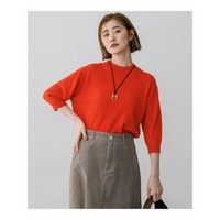 【Oggi・CLASSY.掲載】ピュアカシミヤ ハーフスリーブ ハイネック ニット