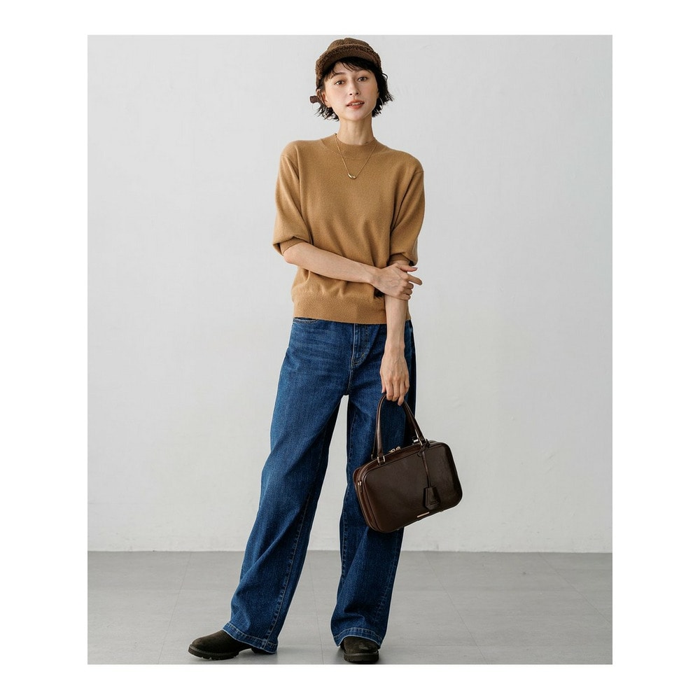ピュアカシミヤ ハーフスリーブ ハイネック ニット10