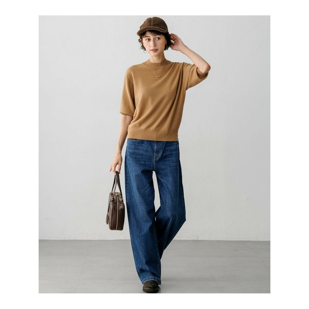 ピュアカシミヤ ハーフスリーブ ハイネック ニット11