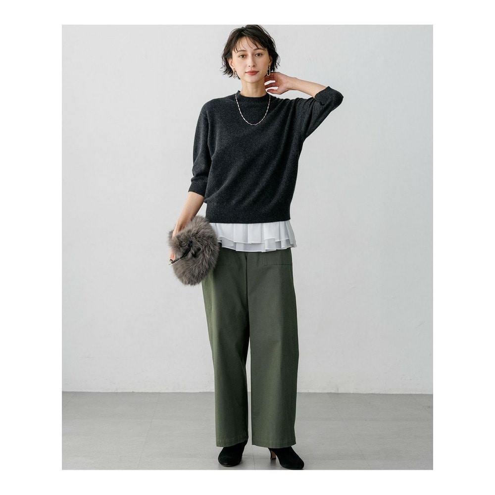 ピュアカシミヤ ハーフスリーブ ハイネック ニット4