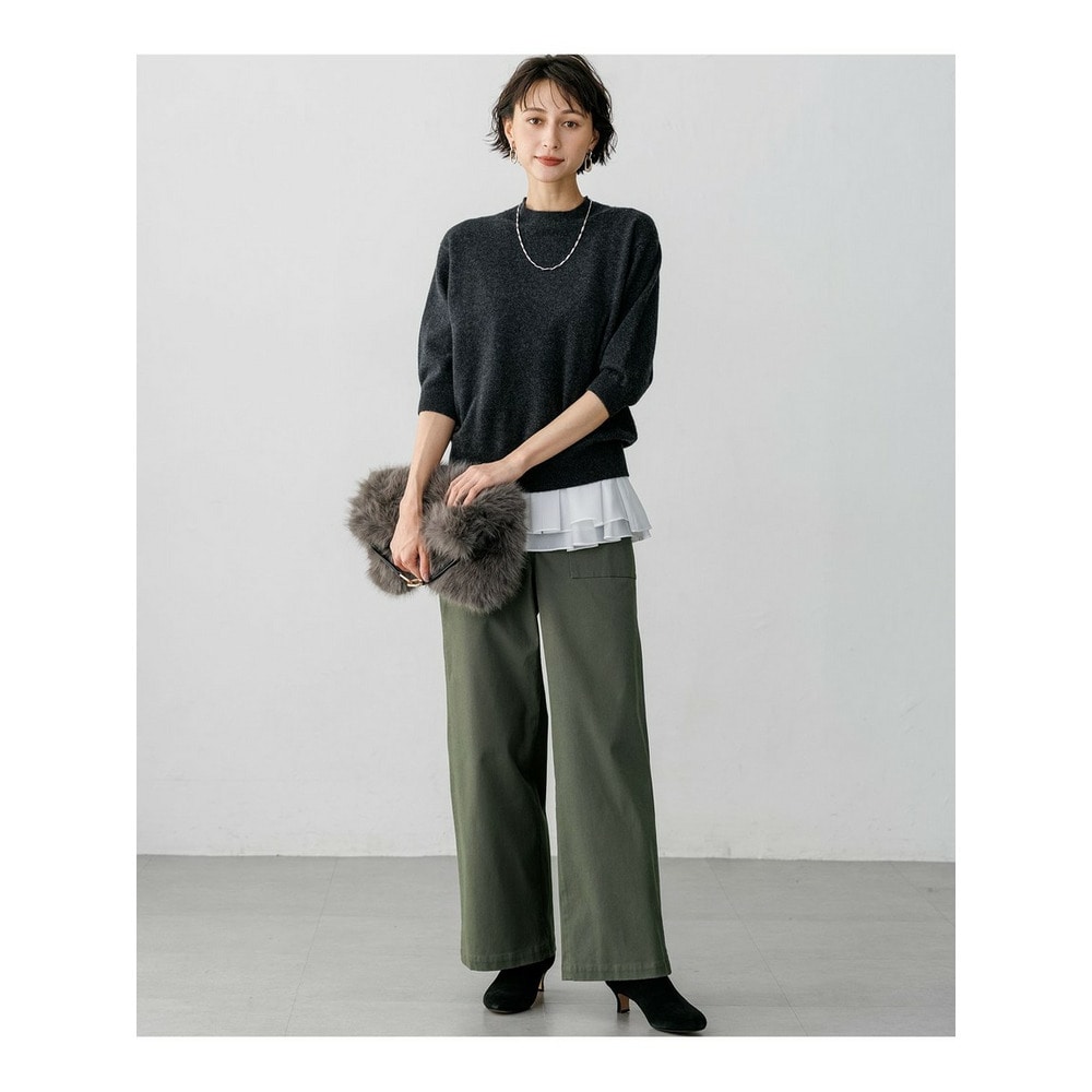 ピュアカシミヤ ハーフスリーブ ハイネック ニット5