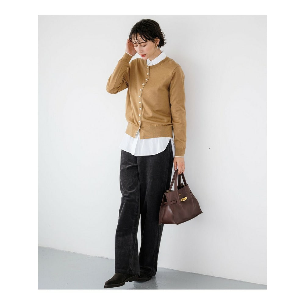 コットンコーデュロイストレッチ ワイドパンツ11