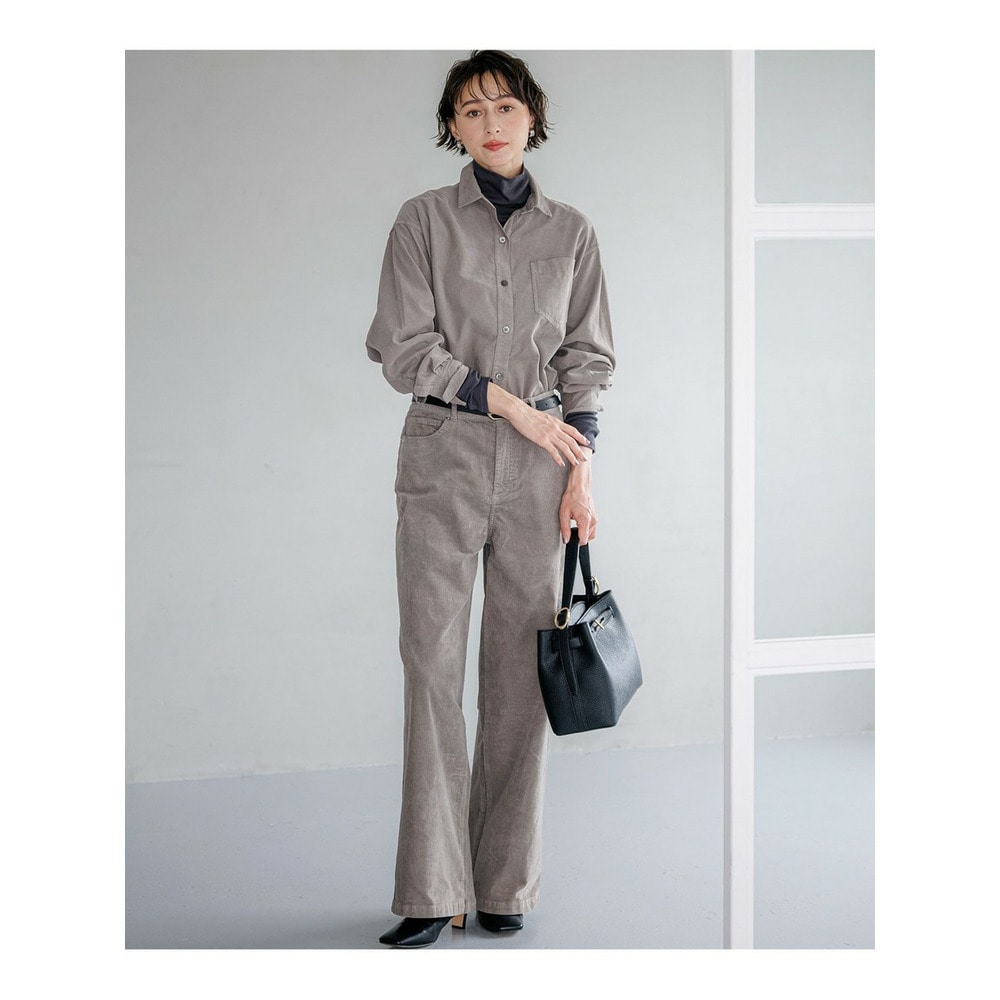 コットンコーデュロイストレッチ ワイドパンツ2