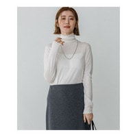 【CLASSY.掲載】スムージーコットン タートルネック ニット