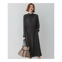 幾何学柄 バックサテンアムンゼン ワンピース