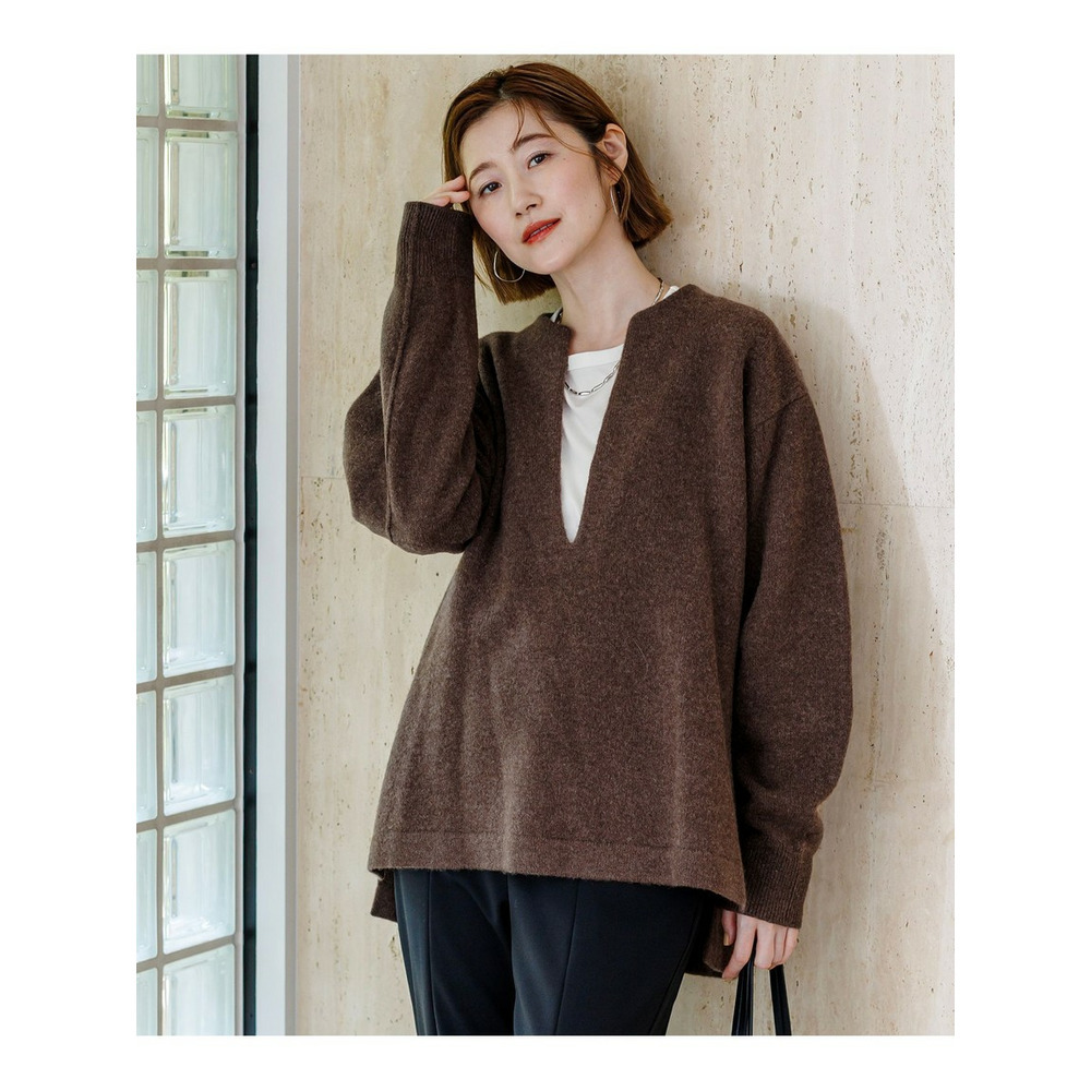 フェルティ キーネック ニットチュニック