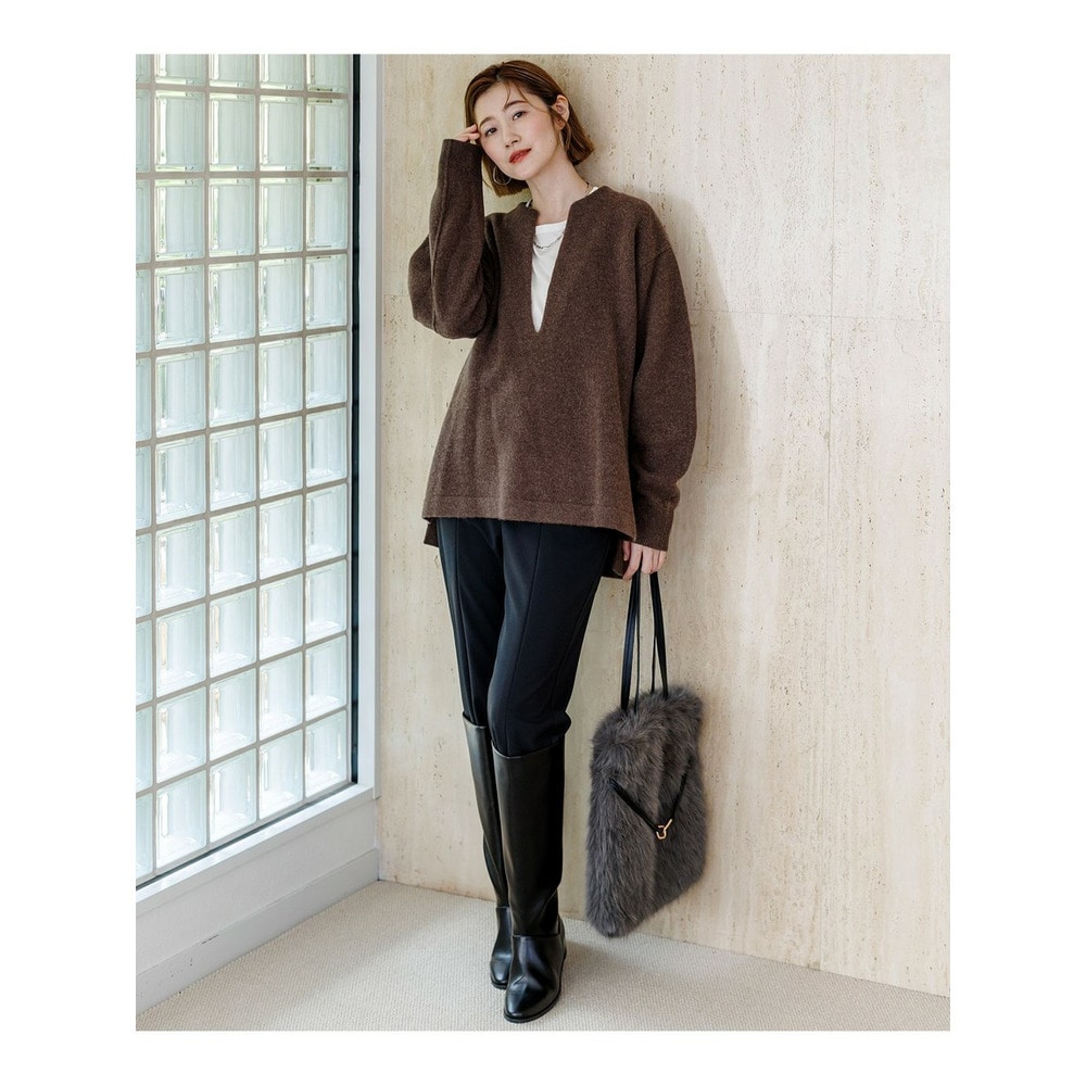 フェルティ キーネック ニットチュニック3