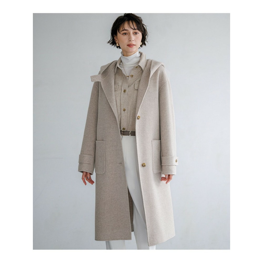 【一部予約】MANTECOPureリバー フーデッド ロングコート