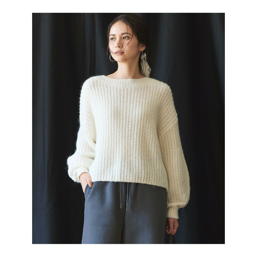 【SLOW/一部店舗限定】ブラッシュアルパカ 2WAY ニット