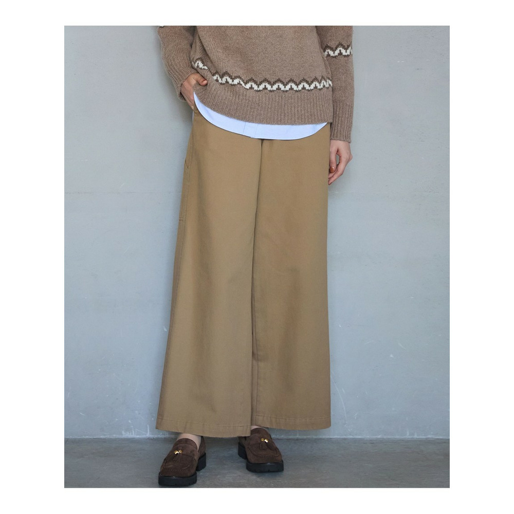 【SLOW/一部店舗限定】ソフトピーチツイル ワイドパンツ