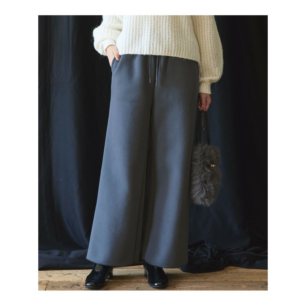 【SLOW/一部店舗限定】ウォームテリー ワイドパンツ