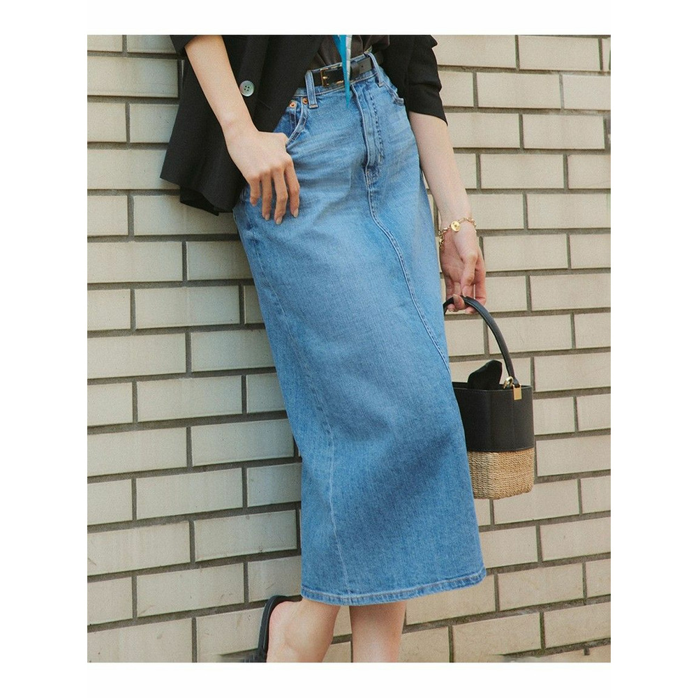 【洗える】23区DENIM ストレッチデニム スカート スカイブルー系 1