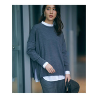 【WEB限定カラーあり/洗える】ウーステッドウール ビッグシルエット ニット