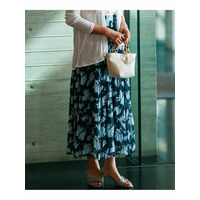 【洗える】Ratti シャドーフラワープリント スカート