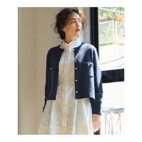 【洗える】ミニブークレニット カーディガン