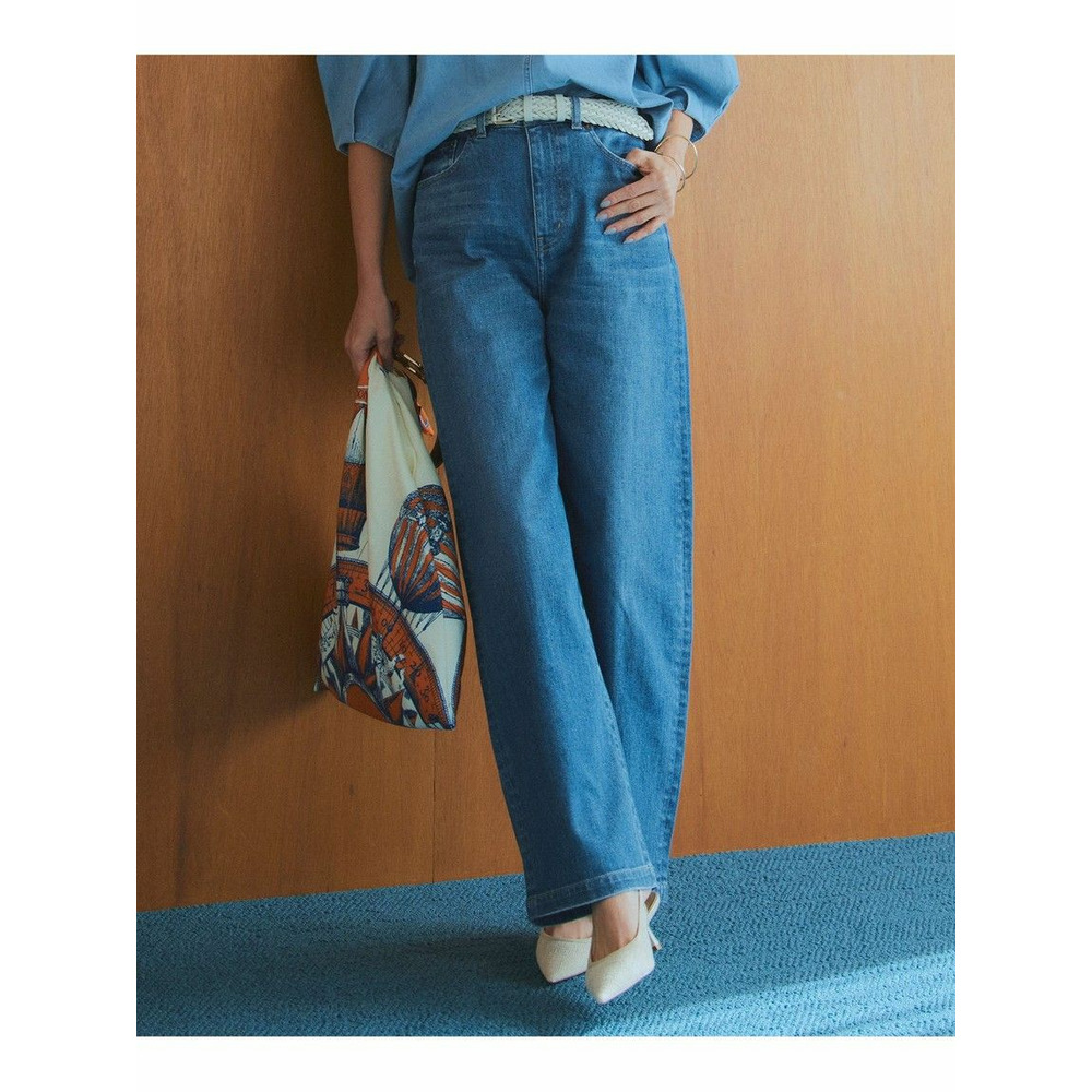 【一部店舗限定】23区DENIM ストレッチ ワイドパンツ インディゴ 1