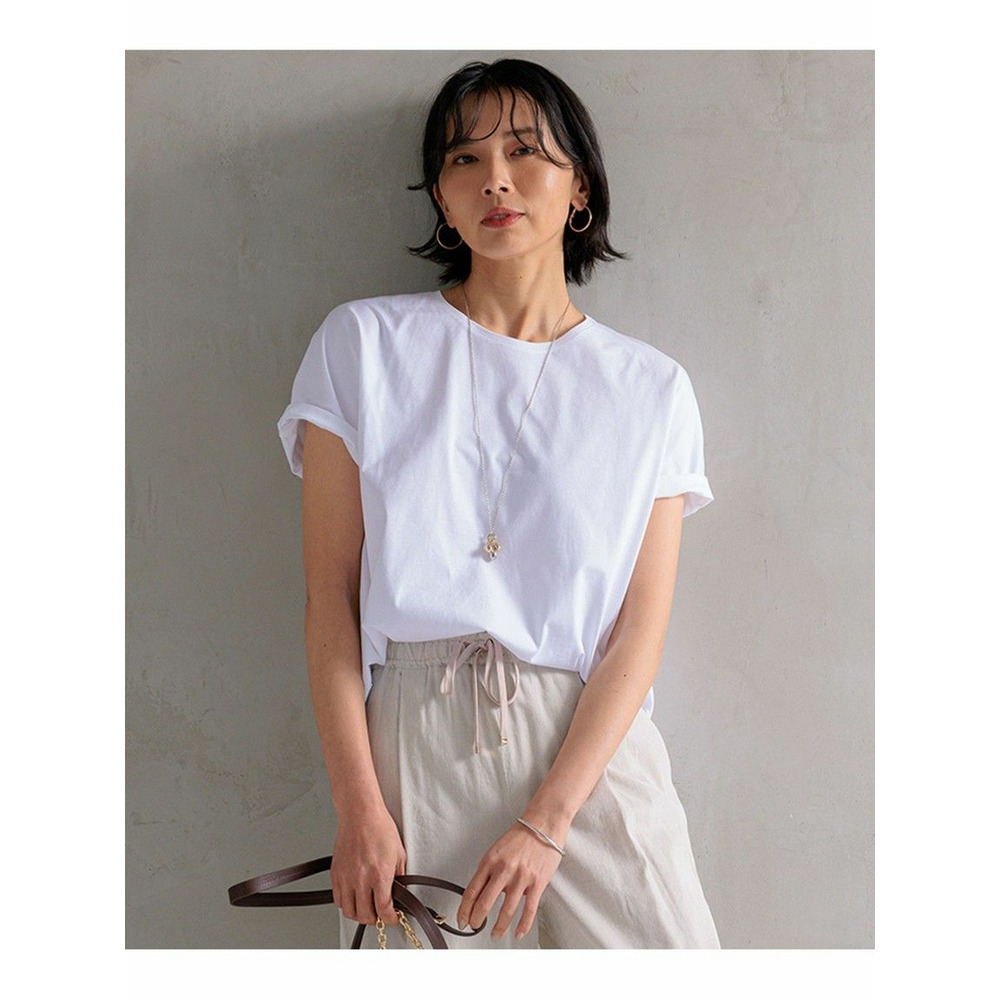 【洗える】ALBINIコーコラン シャツテール Tシャツ ホワイト系 1