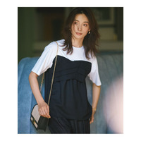 【WEB限定カラーあり/洗える】スムースデザイン コンビ カットソー