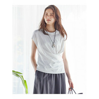 【SLOW/一部店舗限定】MVSコットン カシュクールデザイン Tシャツ