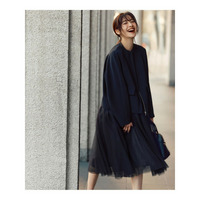 【洗える】チュールコンビ ワンピース