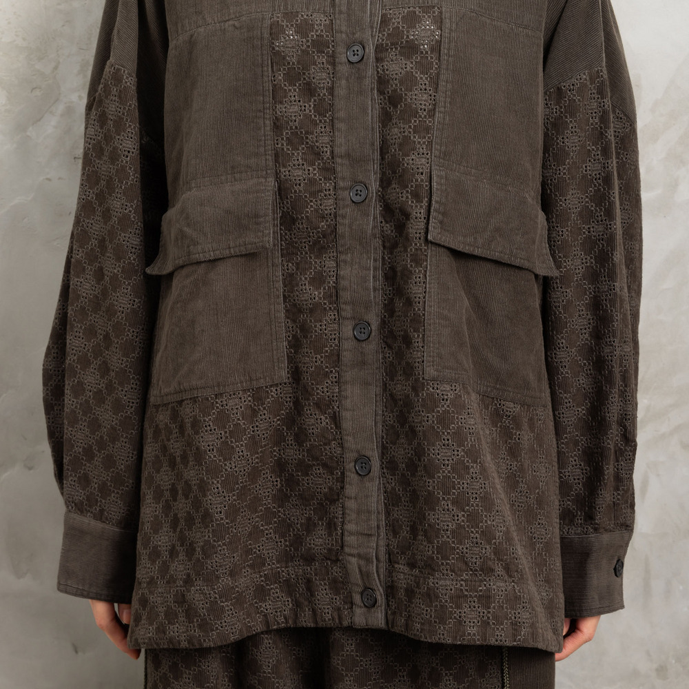 21号(6L~) コーデュロイエンブロイダリーシャツ19