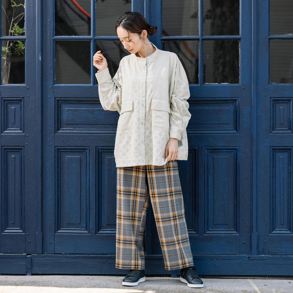 21号(6L~) コーデュロイエンブロイダリーシャツ4