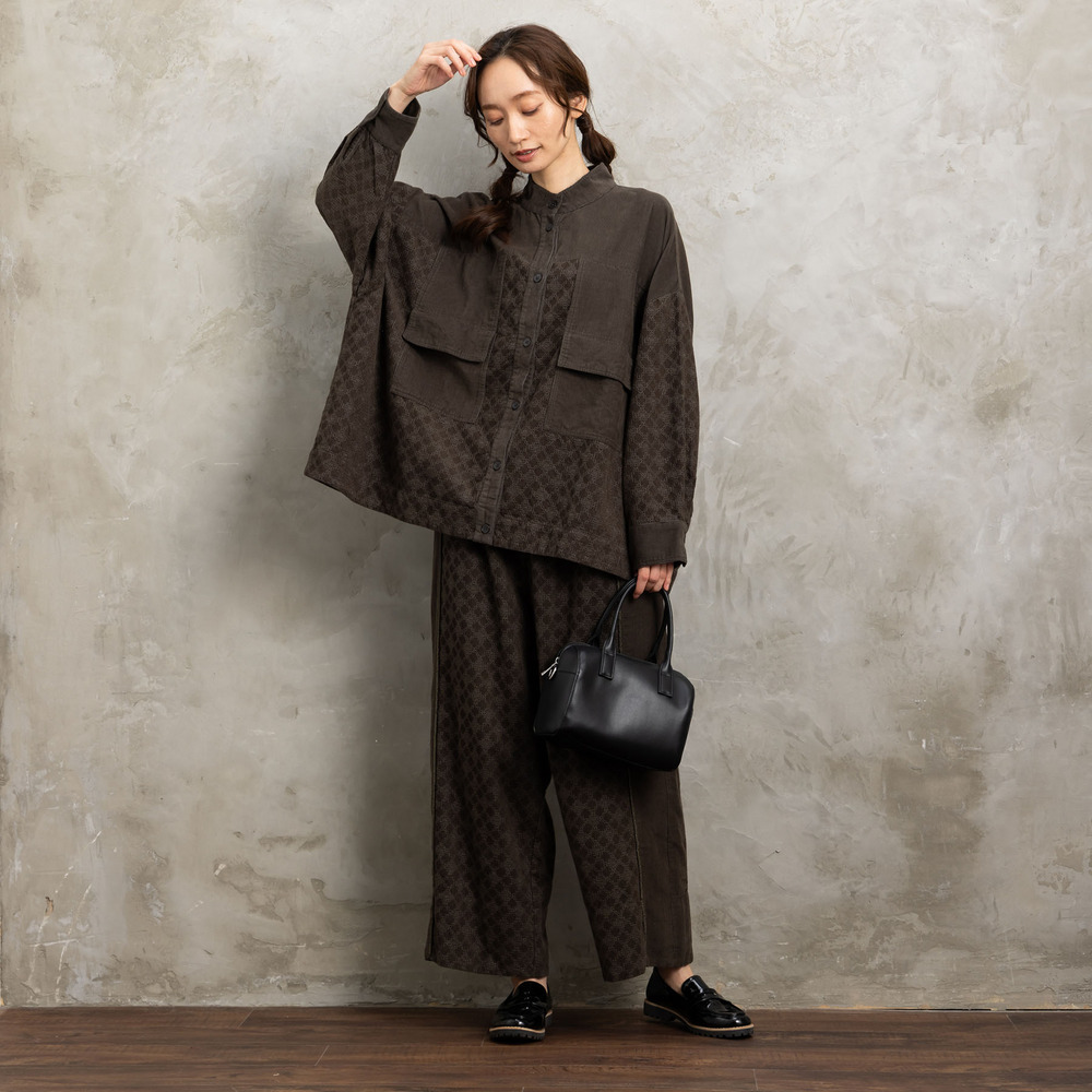 21号(6L~) コーデュロイエンブロイダリーパンツ6