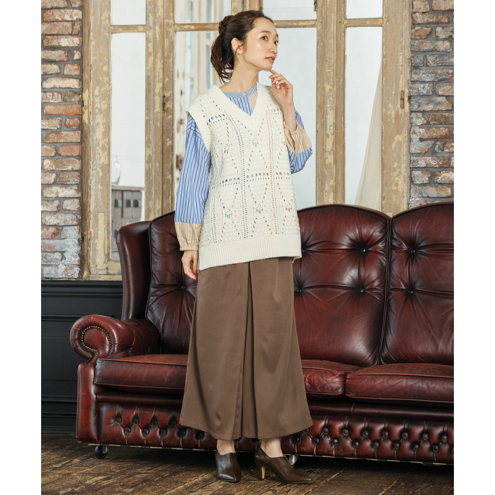 21号(6L~) レース柄透かし編みベスト11