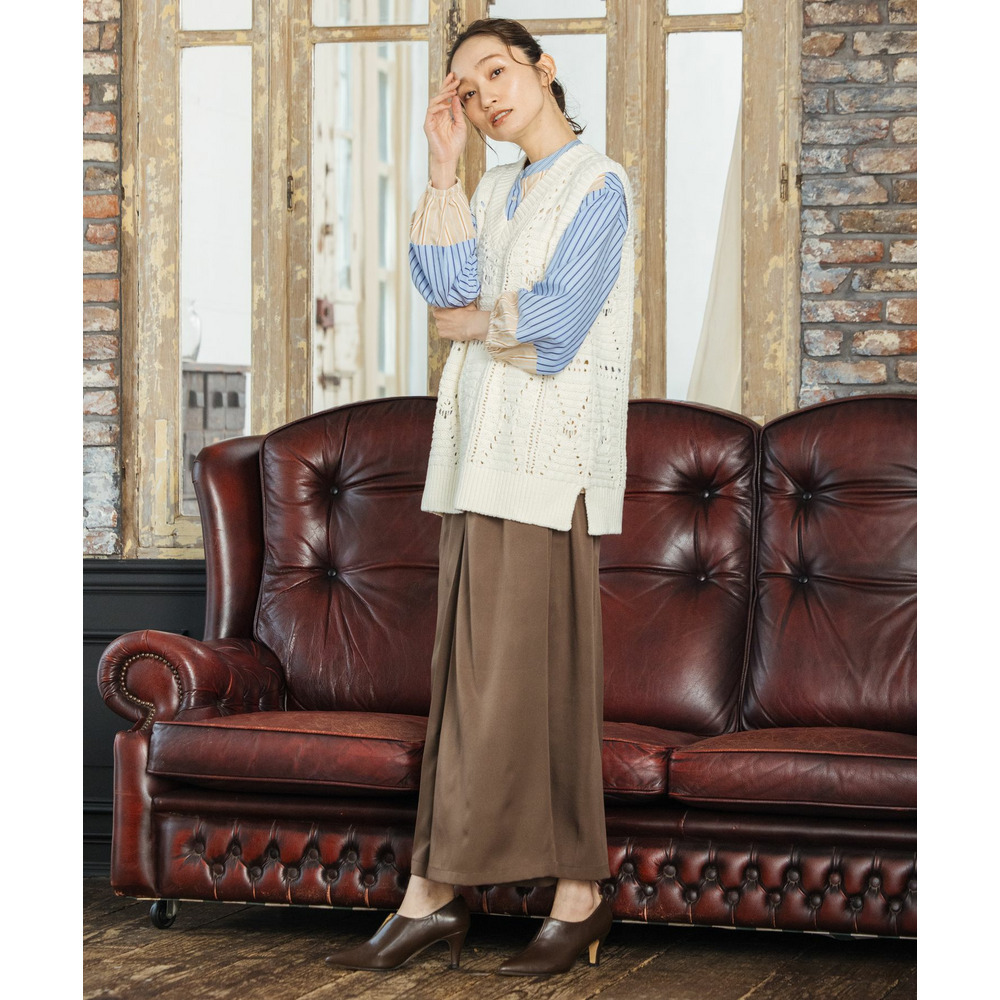 21号(6L~) レース柄透かし編みベスト12